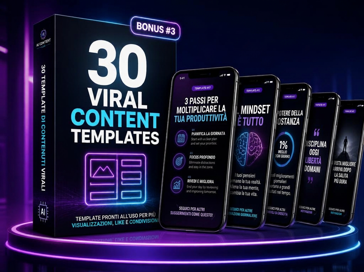 Mockup del bonus 30 Viral Content Templates